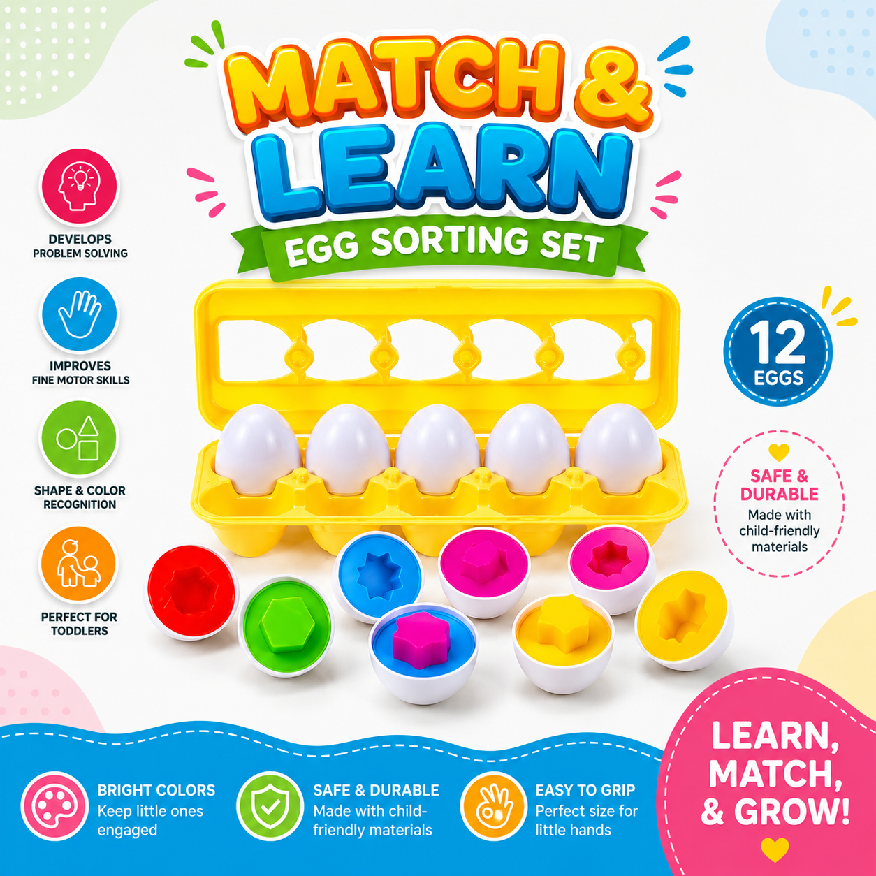 Match & Learn Egg Sorting Set (12 EGGS)